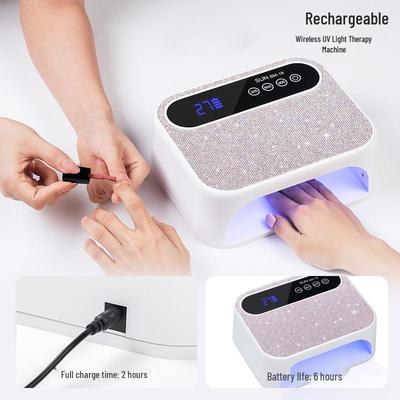 Custom Logo Rhinestone Rechargeable UV Manicure Lamp - Quick Dry Nail Phototherapy Light