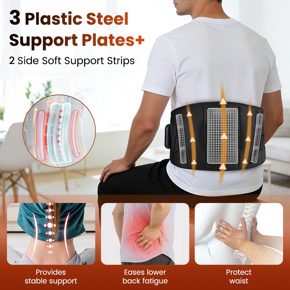 Electric Heating Waist Massager Belts Vibration Heated Pads Back Protector Adjustable Lumbar Compression Support Brace Belt