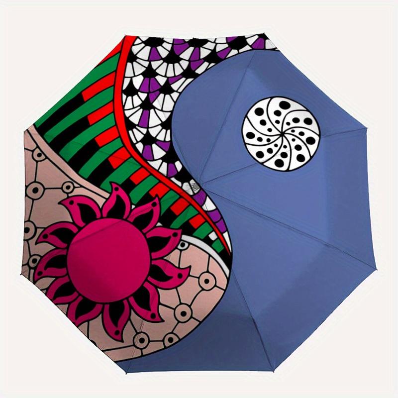 

1pc Yin Yang Symbol Automatic Folding Umbrella, Portable & Foldable Design with 8 Ribs, Casual Outdoor Accessory yy250729068