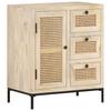 Sideboard 60x35x70 cm Solid Mango Wood and Wicker