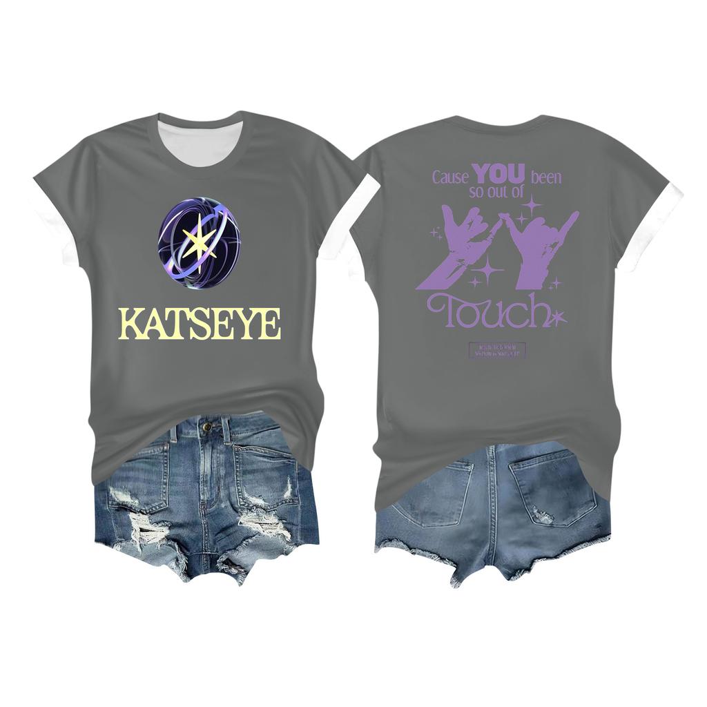 Women's Casual Printed T-shirt Round Neck Pullover Short Sleeve Top