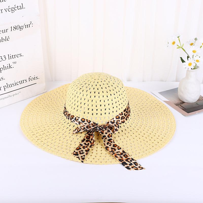 Lady Straw Hat Summer Women Anti-Uv Women Beach Hat Wide Brim Cap Sunshade Lady Straw Hat Fishing Outdoor Wide Brim Cap