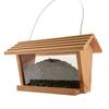 Red Cedar Hopper Bird Feeder 3lb Capacity Weatherproof Squirrel Proof Attracts Cardinals Chickadees Goldfinches Handcrafted