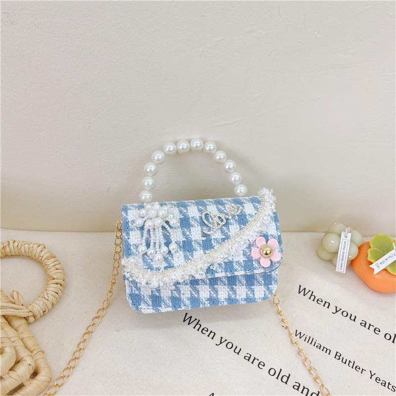 Simulated Pearl Chain Handbag Children Shoulder Bag Outdoor Trendy Crossbody Bag