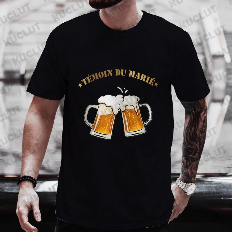 Französische Herren Groom Squad Evg Team Trauzeuge T-Shirt Mode Bier Grafik Y2k Tops Single Abschied Hochzeit Junggesellenabschied Hirschparty T-Shirts