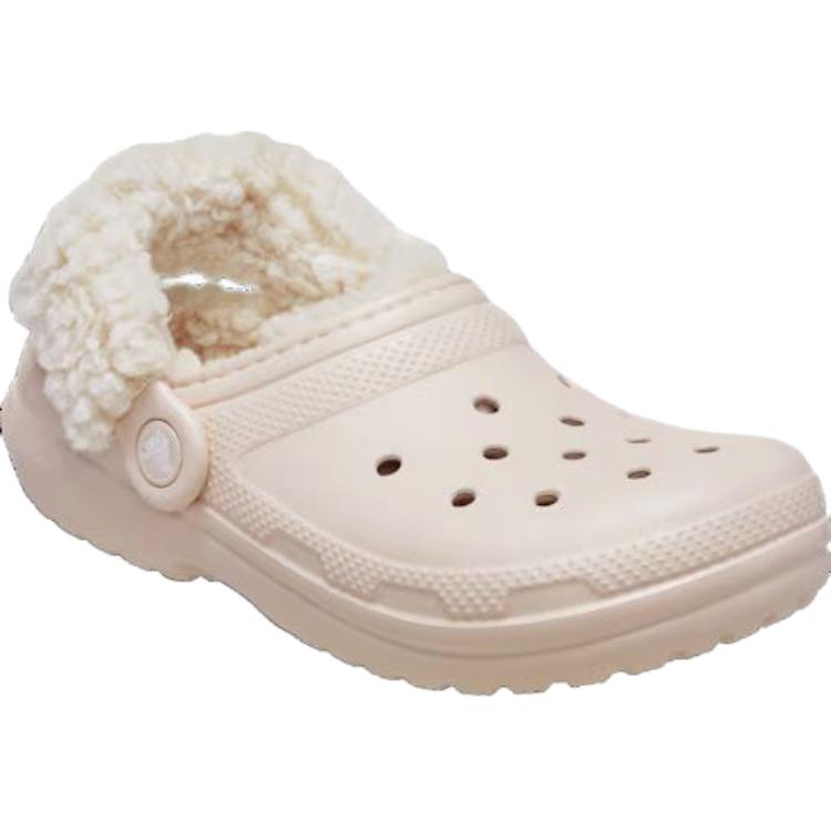 Crocs Kinder Klassische Fleecegefütterte Clogs Bequem Vielseitig Warm Stützend Kinder Clogs Beige 212856-6UR