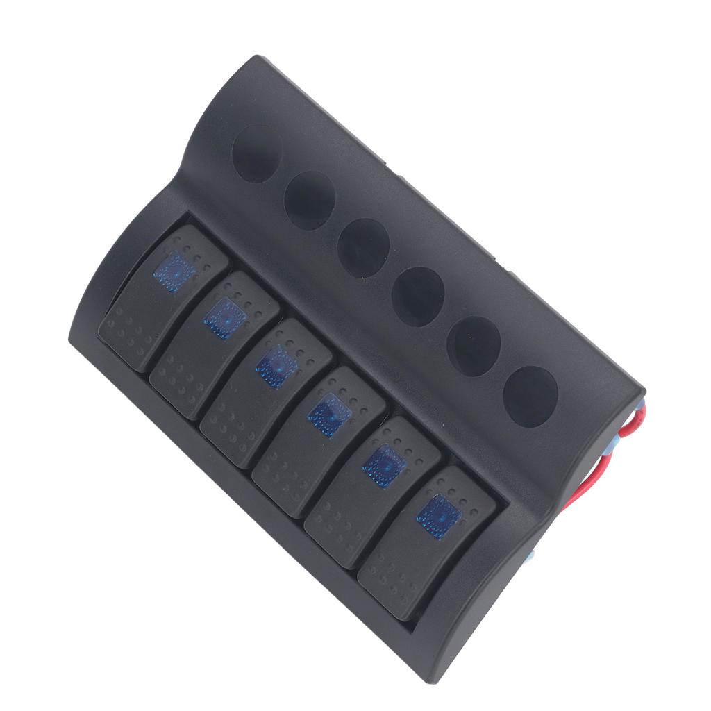Electrical Switch Panel 6 Gang Pre Wired Blue LED Switch Control Panel with Overload Protector for B