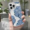 Transparent Large Hole Ink Flower Phone Case iPhone 15 Pro Max 11 12 13 16 14 Plus Silicone Shockproof Case Lens Protector Shell