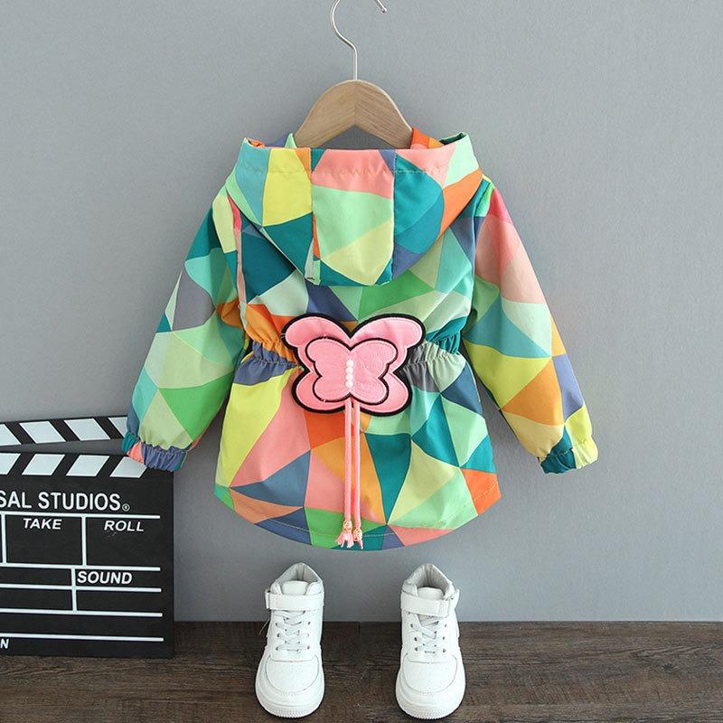 

Girls Jacket Spring Hooded Zipper Baby Windbreaker Coat Birthday Gifts Children s Clothing 130cm зелений