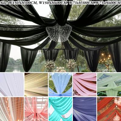 1 Stück Mehrfarbige Hochzeits-Deckenvorhänge Dekoration Glänzender Chiffon-Vorhang Drapierung für Hochzeit Außenzeremonie Party Dekor