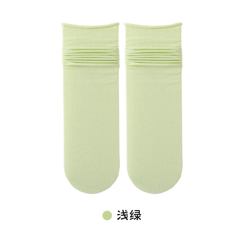 Dui Dui socks: Spring and summer thin women s cold socks, mid-calf postpartum socks, sweat-absorbing and breathable, paired with Lofu shoes, solid... One Size зелёный