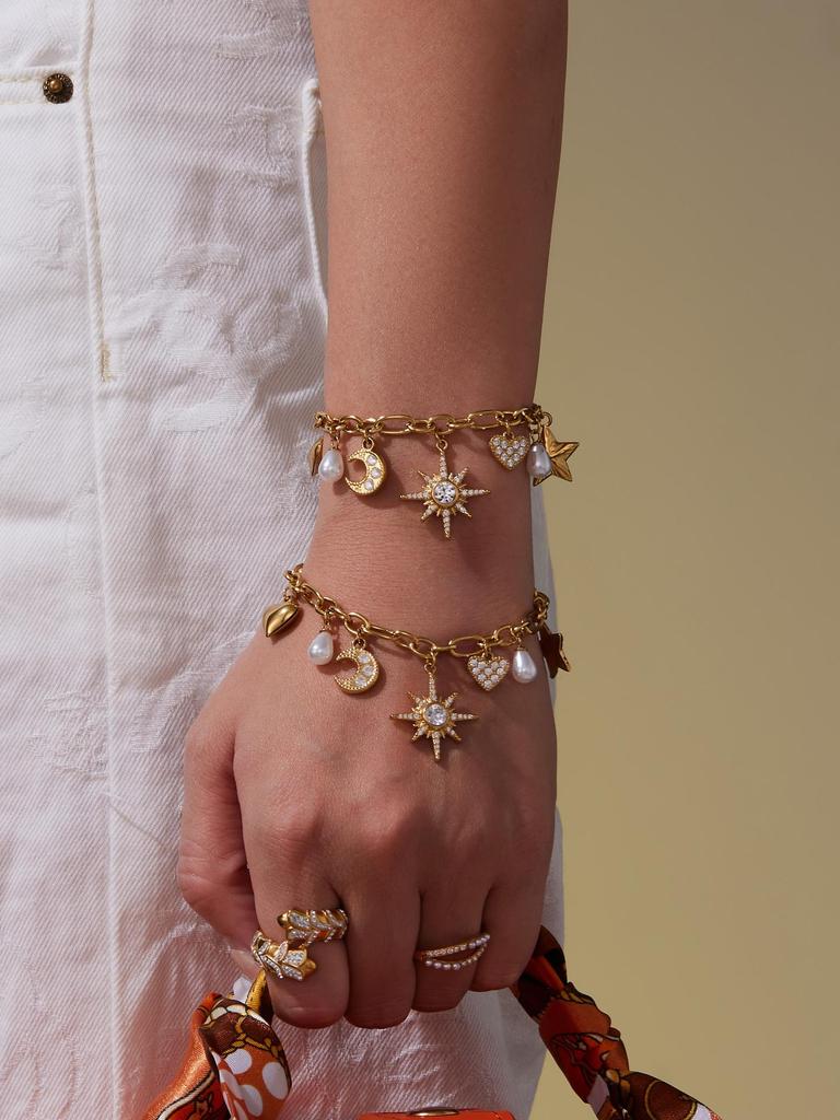 Oumaijia Zircon Star & Pearl DIY Necklace and Bracelet Set