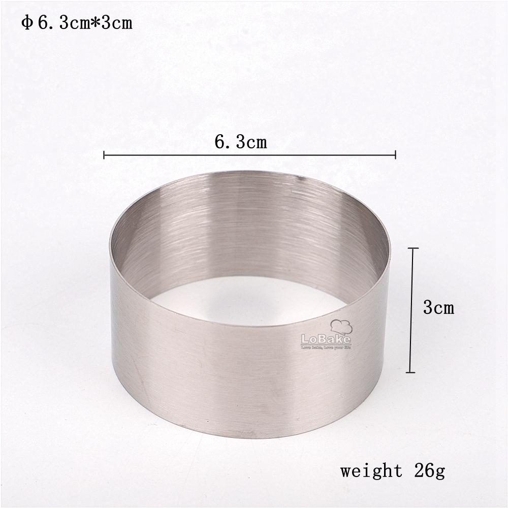 10pcs/lot Diameter 5cm 6.3cm round shape various height stainless steel mousse cake ring mini tiramisu molding cutter DIY baking