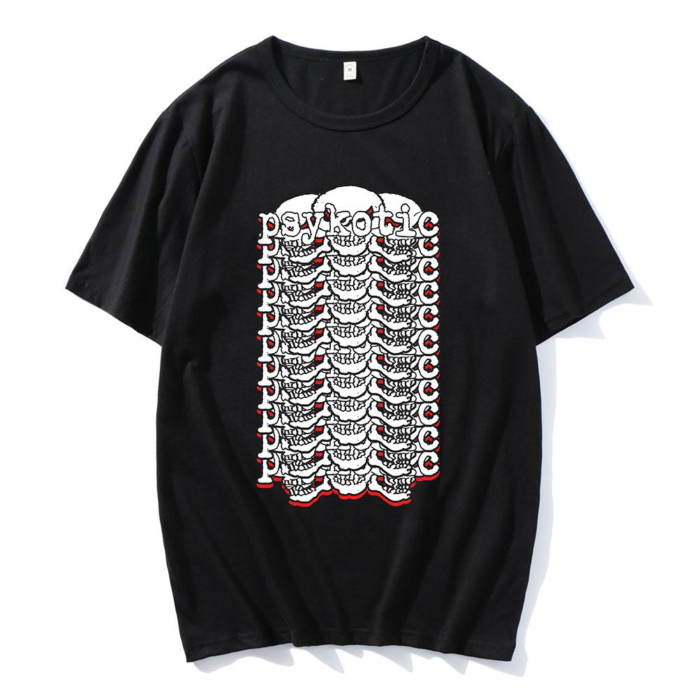 OsamaSon Psykotic Red Logo Tshirts Unisex Streetwear Hip Hop Fashion Short Sleeve Loose Male T-shirt Graphic Print T Shirt Mens