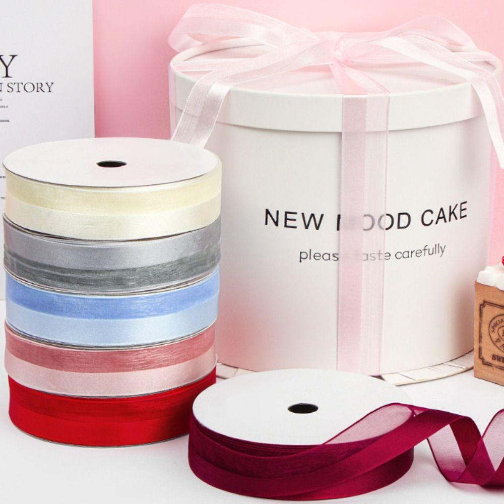 DIY Gift Wrapping Solid Satin Ribbons Bridal Bouquets Handmade Bows Single Face Ribbons Shiny Cake Packaging Bouquet Ribbons