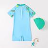 2025 Boys' Cartoon Quick-Dry Short Sleeve One-Piece Swimsuit for Toddlers