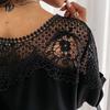 Crochet Embroidery Lace Blouses Women Autumn Sexy Lace Stitching White Shirts Vintage Plus Size Ladies Tops Blusas 12459