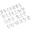 26Pcs DIY Letter Pendant HandMade Necklace Bracelets Jewelry Crafts Accessories(Stainless Steel Color 26Pcs Bag )