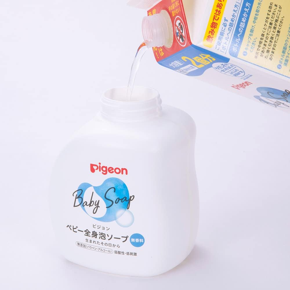 Pigeon Baby Body Foaming Refill 800ml Soap, (2 Servings),