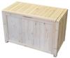 Garden Garden Natural Wood Bench Box Washed White Width 80cm X Depth 31cm X Height (Storage) 50.5cm BOX-B800WHT