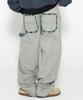 XTONZ Xp308 Check Carpenter Washed Cotton Pants (Light Gray)