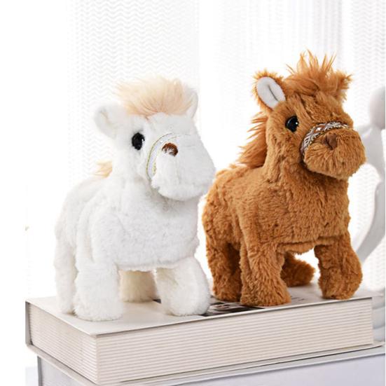 Electric Plush Horse Toy Interactive Simulation Sound Walking Horse Toy Toddlers Boys Girls Educational Baby Tummy Time Crawling Stuffed Animal Toy