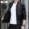 2026 spring and winter men's young and middle-aged baseball collar men's leather jacket jacket piled and thickened