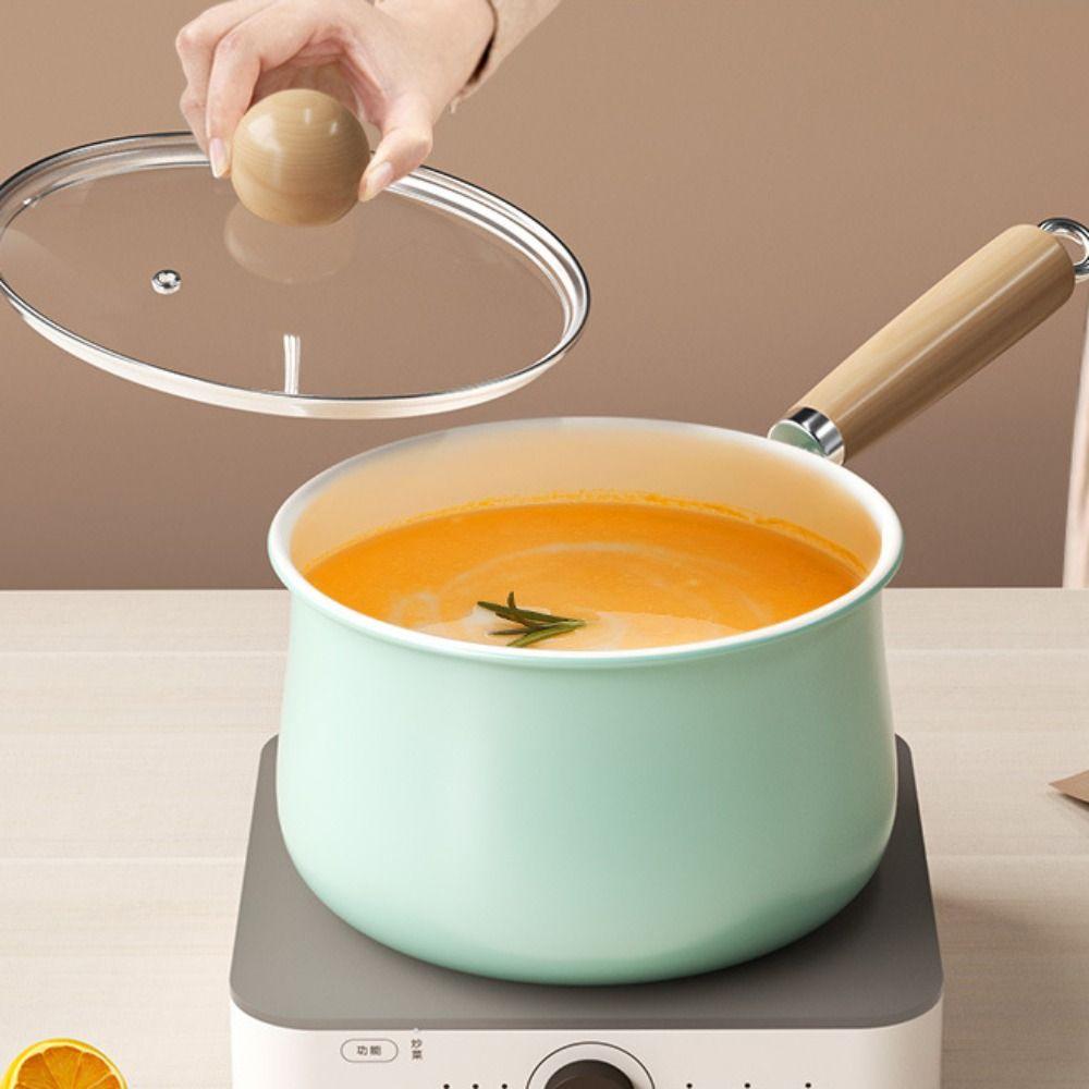 Non-stick Soup Pan Mini Saucepan Universal Ceramic Glaze Milk Pot  Stove