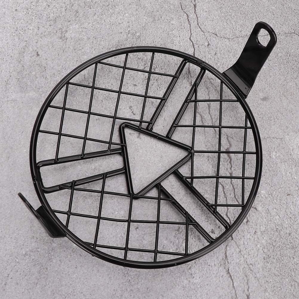 Aramox Motorcycle Headlight Guard Grille Cover, Aluminum Alloy Protector for CG125 GN125, 5.75 Inch Headlamp, Black