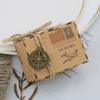 European - Style Retro Kraft Paper Candy Boxes: Airplane - Inspired Wedding Favor Boxes with Compass - Themed Packaging