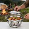 Lightweight Camping Cookware Set Stainless Steel Pot & Utensils with Alcohol Stove for Hiking Backpacking Outdoor Indoor Cooking