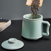 Dehua White Porcelain Office Tea Mug with Ceramic Infuser