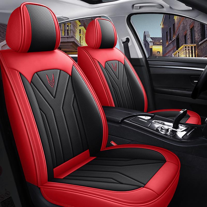 Universal Nappa Leather Car Seat Cushion and Cover - All-Season Full Surround Design