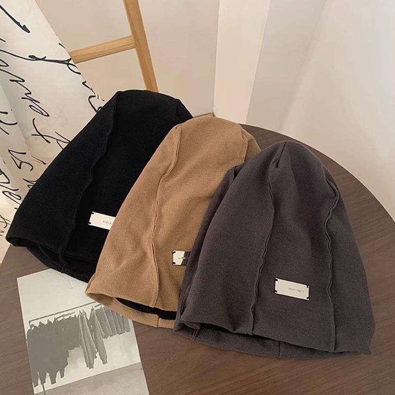 Women Solid Color Baggy Slouchy Beanie Soft Cotton Hats Spring Autumn Hip Hop Skullcaps Outdoor Warm Pullover Cap