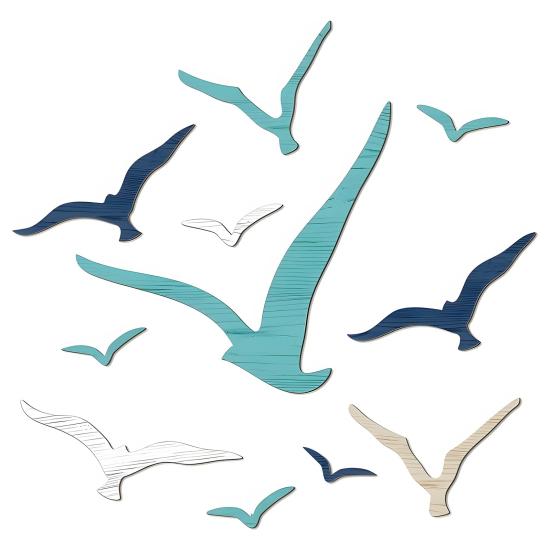 

11 шт. Деревянное морское искусство Чайка Настенное искусство Ручная работа Прибрежная тематика Настенный декор Винтажная настенная скульптура летящей морской птицы для дома Ванной комнаты Дома у озера Sets