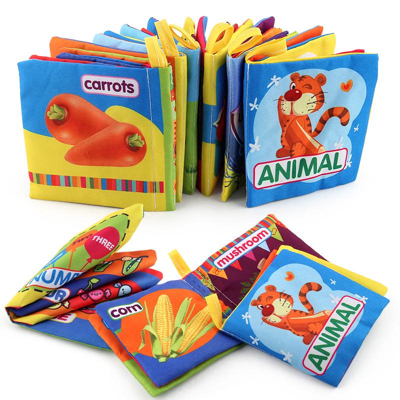 6-12PC Early Learning for Infants Soft Cloth Books Creative Squeezing and Folding Animals Ocean Books Puzzle Toys Gifts for Children