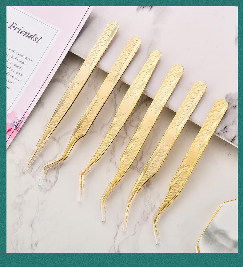 High-Density Blooming Eyelash Extension Tweezers - Precision Beauty Tool for False Lashes