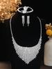 European Style Diamond-Inlaid Evening Necklace & Jewelry Set for Brides