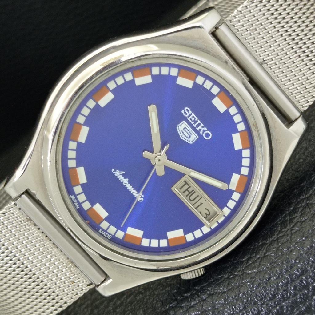 AUTOMATIC VINTAGE SEIKO 5 JAPAN 7009A MENS BLUE COLOR DIAL WATCH A701362-5 R206a-a701362