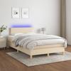 Vidaxl Continental Bed with Mattress, Cream, 120X200 Cm, Fabric