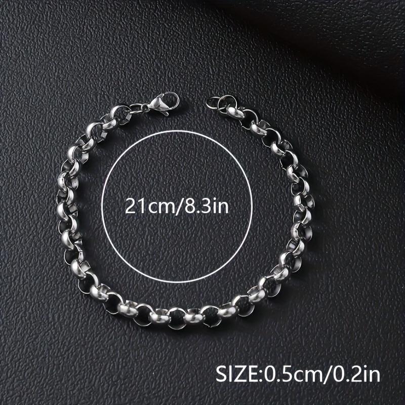 12Pcs/Set Stainless Steel Cuban Bracelets in Hip-hop Style, Suitable for Men and Women,Perfect for Daily Wear and Gift Giving