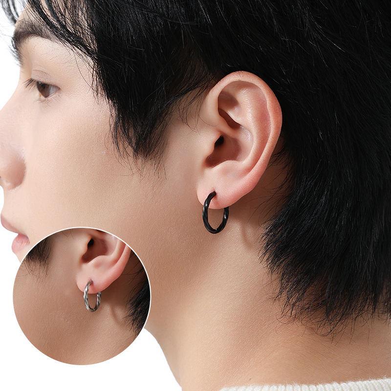 Mobius Titanium Steel Hoop Earrings: Unisex High-End Ear Jewelry