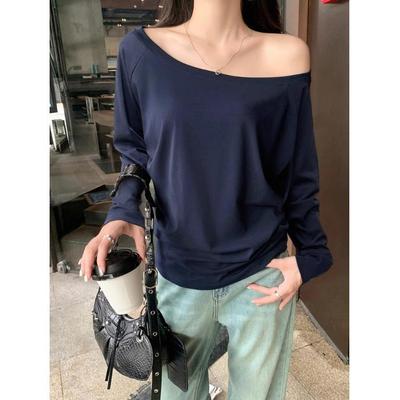 Women's Asymmetrical One-Shoulder Long-Sleeve Top - Sexy, Loose-Fit Autumn Style
