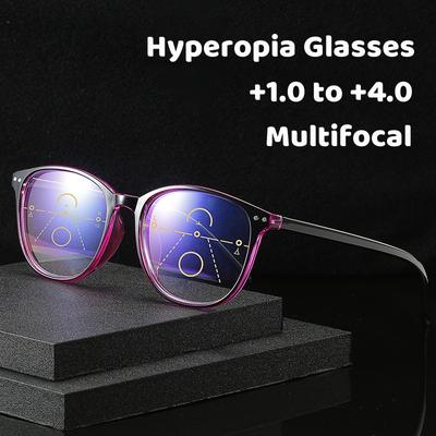 Large Frame Rice Nail Hyperopia Eyewear New Retro Anti Blue Light Reading Glasses Progressive Multifocal Presbyopic Eyeglasses
