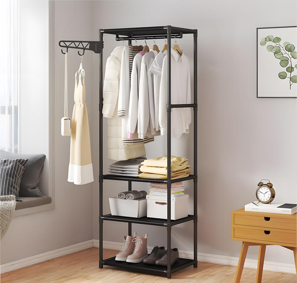 Wieszak Stojący Na Ubrania Buty Garderoba Regał Półki Metalowa Loft 171 Cm