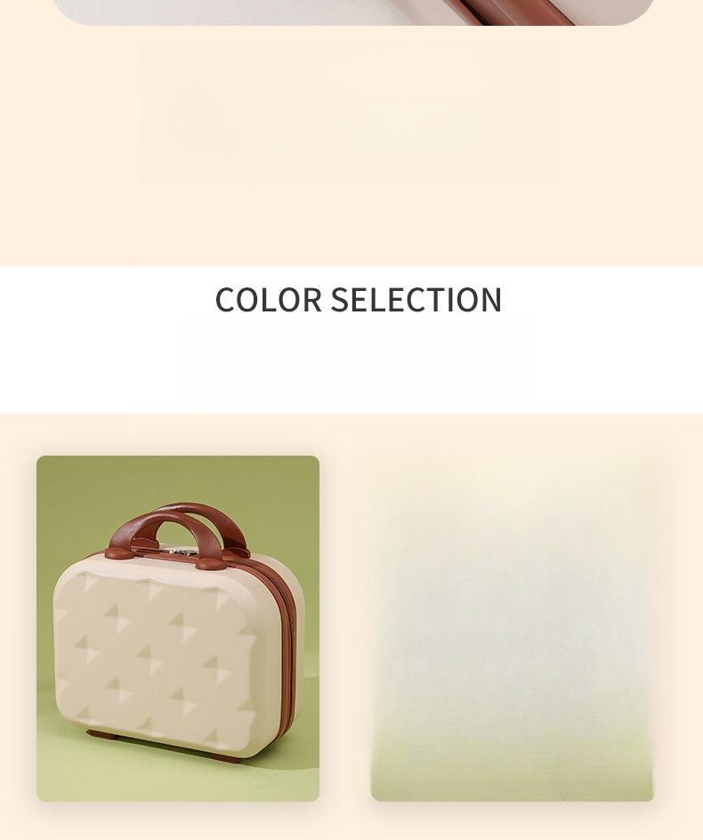 14-Inch suitcase, suitcase, sub-storage case, mini cosmetic case, cosmetic bag, cosmetic storage, retro style