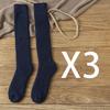 Winter Men's Knee Wool Long Socks Thick Warm Harajuku Retro Compression High Male Sock 3 Pair