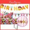 Colorful Donuts Birthday Party Supplies Featuring Plates Cups Tablecloth And Banner