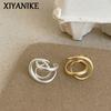 XIYANIKE Matte Golden Circle Line Stackable Geometric Rings For Women Hip Hop Fashion New Jewelry Gift Party Birthday Anillos