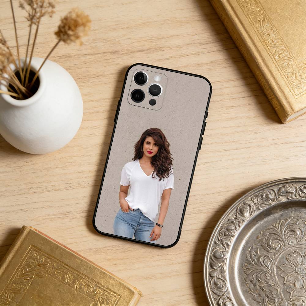 

P-Priyanka Chopra Jonas Phone Case For iPhone 17,16,15,14,13,12,11 Plus,Pro Max,Soft Silicone Black Cover iPhone12PRO